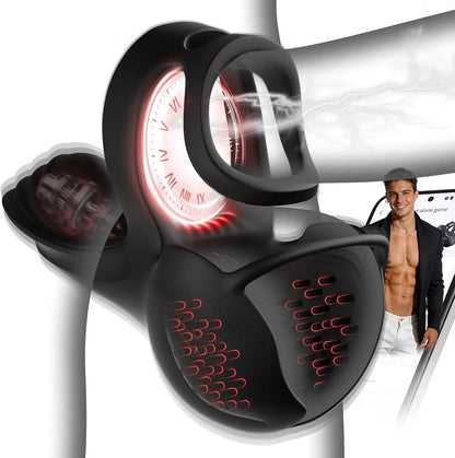 Vibrating Penis Ring with 9 Vibration Modes & 3 Heating Settings – 360° Testicle & Perineum Stimulator