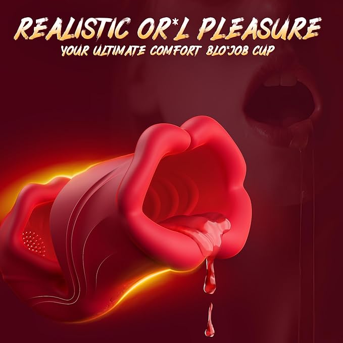 SexoralabDual Lip Grip Trainer Men Sex Toy with 9 Vibration Modes, 360° Full-Surround Blowjob Penis Vibrator